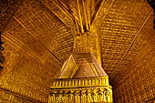 Yangon Myanmar. Botataung Paya. Gold leaf coated maze inside the pagoda. 